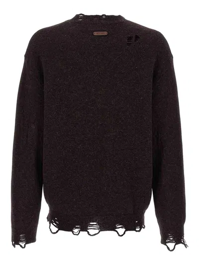 Moschino Couture Shetland Wool Pullover In Brown