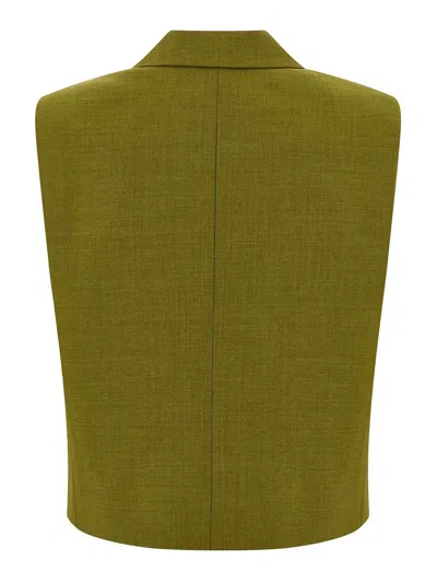 Theory Tailored Sleeveless Double-breasted Vest In Green