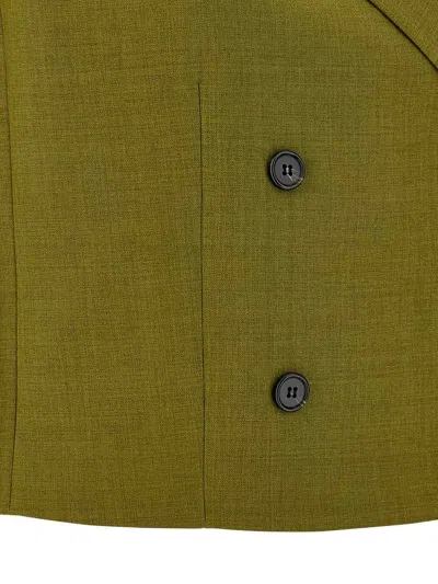 Theory Tailored Sleeveless Double-breasted Vest In Green