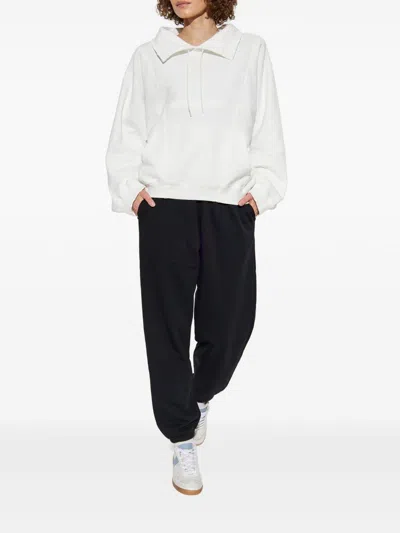 Mm6 Maison Margiela Drawstring Spread-collar Sweatshirt In White