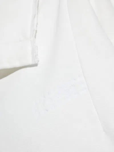 Mm6 Maison Margiela Drawstring Spread-collar Sweatshirt In White