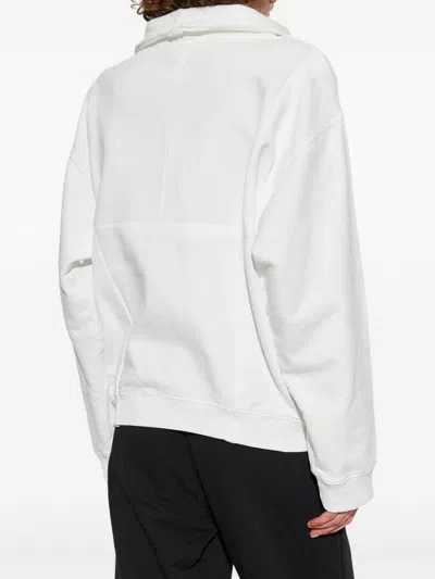 Mm6 Maison Margiela Drawstring Spread-collar Sweatshirt In White
