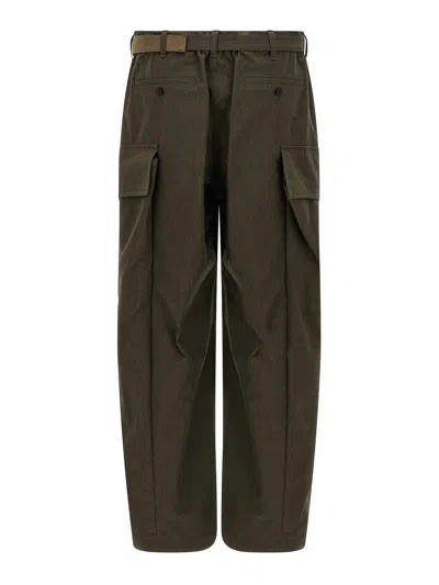 Sacai Olive Green Rip Stop Pants In Multi