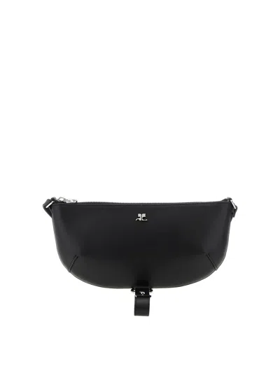 Courrèges Courreges Women Holy Eclipse Leather Shoulder Bag In Black