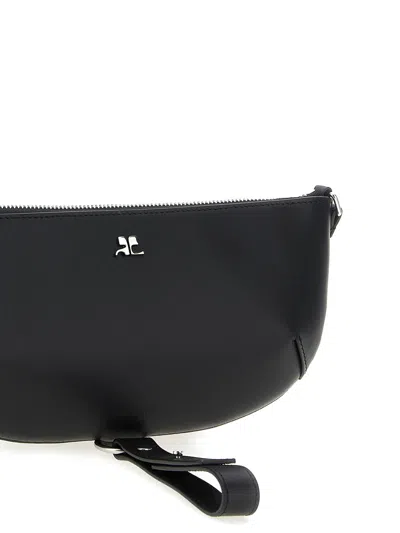 Courrèges Courreges Women Holy Eclipse Leather Shoulder Bag In Black
