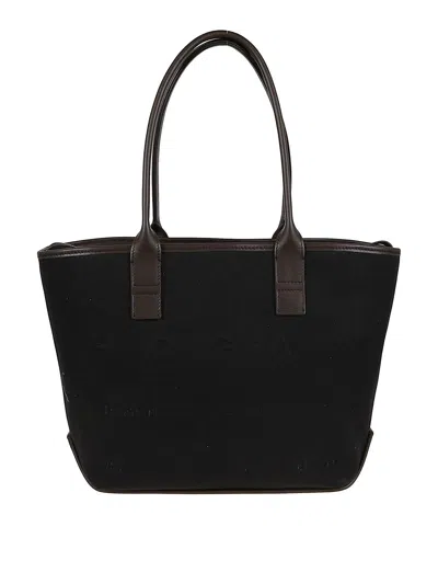 Hogan Black Script Small Tote In Black