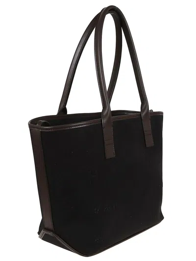 Hogan Black Script Small Tote In Black