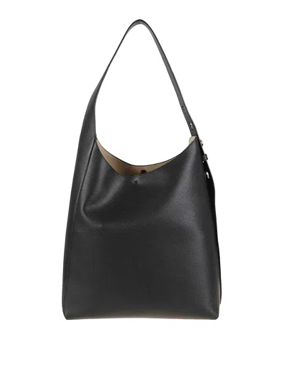 Tory Burch Small Leather Hobo Bag With Adjustable Strap In Black
