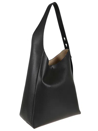 Tory Burch Small Leather Hobo Bag With Adjustable Strap In Black