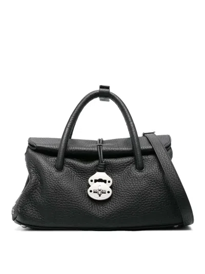 Zanellato Structured Leather Handbag With Dual Handles In Black