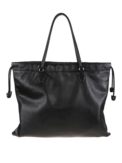 Jimmy Choo Soft Nappa Drawstring Tote With Elegant Embellishments In Black