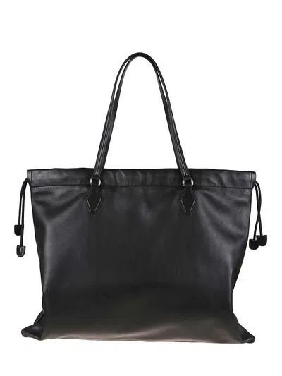 Jimmy Choo Soft Nappa Drawstring Tote With Elegant Embellishments In Black