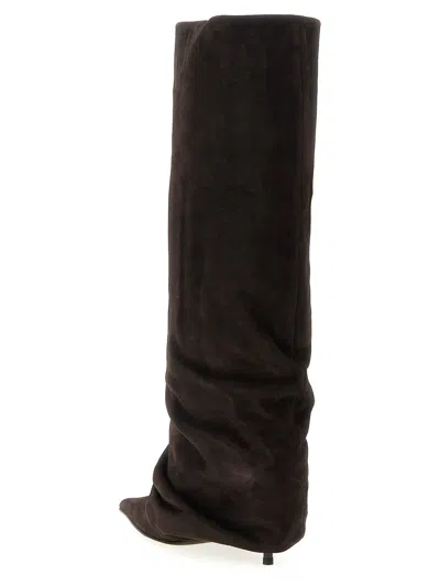 Le Silla 'andy' Knee Length Suede Slouchy Boots In Brown