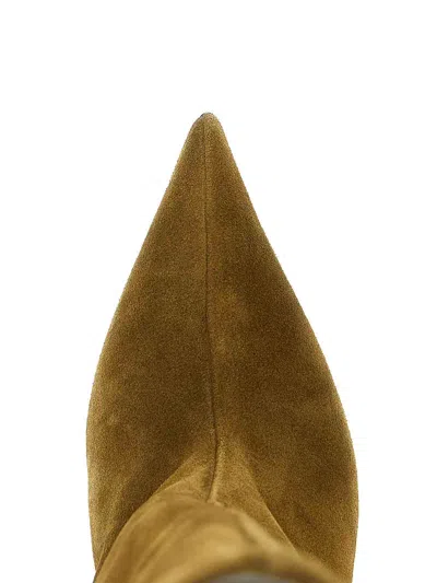 Attico Lea Military Green High Boot In Brown