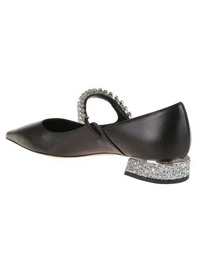 Jimmy Choo Black Nappa Leather Bing Ballerinas In Black