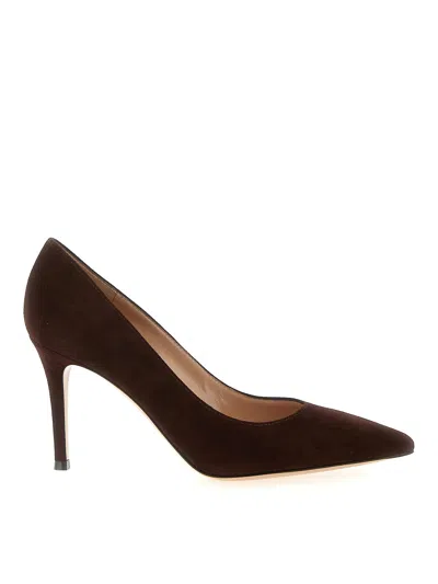 Gianvito Rossi Black Leather Suede Pumps In Black