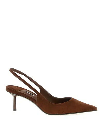 Le Silla 'chic' Kitten Heel Slingback In Brown