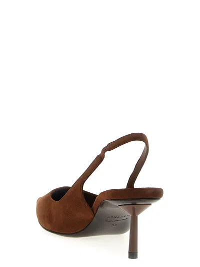 Le Silla 'chic' Kitten Heel Slingback In Brown