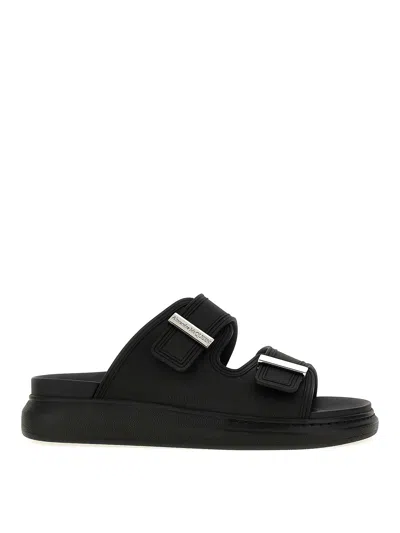 Alexander Mcqueen Black Rubber Sandals In Black