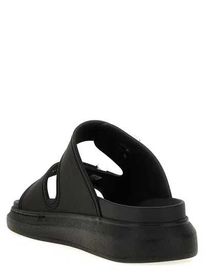 Alexander Mcqueen Black Rubber Sandals In Black