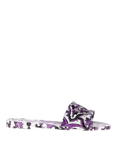 Dolce & Gabbana Dolce&gabbana Women Maiolica Print Slides In Purple