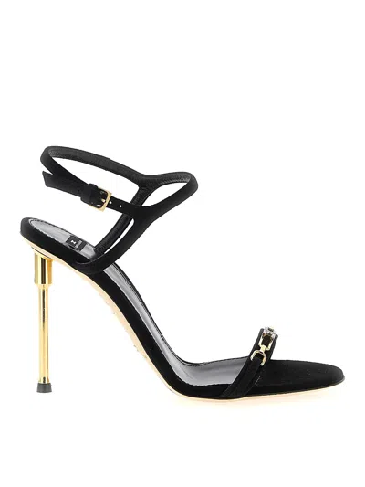 Elisabetta Franchi Sandals Heel Detail Embellished In Black