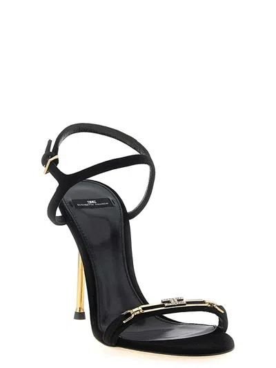 Elisabetta Franchi Sandals Heel Detail Embellished In Black