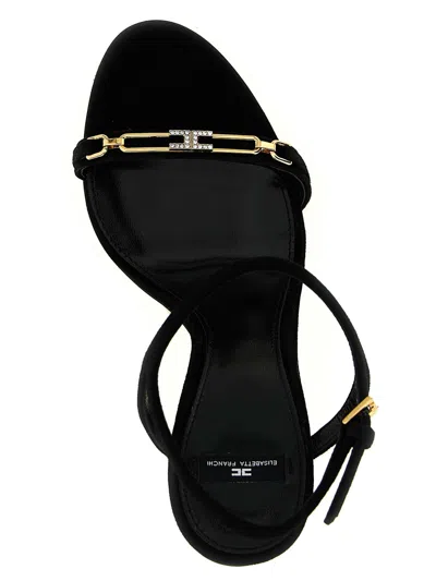 Elisabetta Franchi Sandals Heel Detail Embellished In Black
