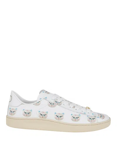 Valentino Artistic Maison Cat Leather Sneakers In Multi