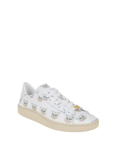 Valentino Artistic Maison Cat Leather Sneakers In Multi