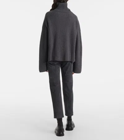Joseph Ribbed-knit Wool-blend Turtleneck Sweater In Gray