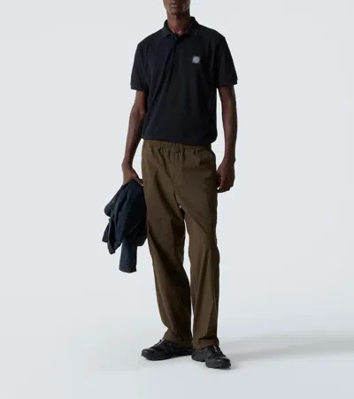 Stone Island Mens Black Brand-patch Regular-fit Stretch-cotton Polo Shirt Xl In Black
