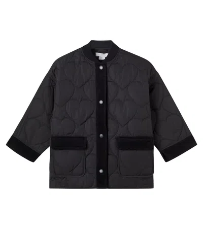 天鹅绒边饰绗缝夹克