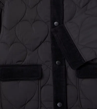 天鹅绒边饰绗缝夹克