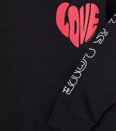 Stella Mccartney Black Sweatshirt With Print Love For Girl In Black