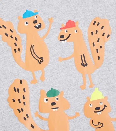 Stella Mccartney Printed Cotton Jersey Top In Gray