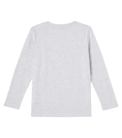 Stella Mccartney Printed Cotton Jersey Top In Gray