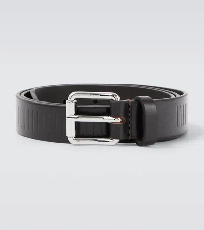 Lemaire Rail 2.5cm Debossed Leather Belt In Black