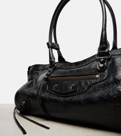 Balenciaga Shoulder Bag Le City East-west In Lambskin. In Black