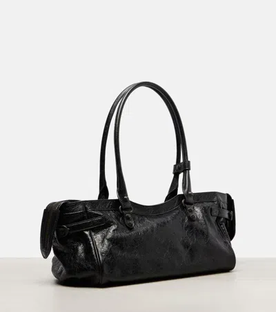 Balenciaga Shoulder Bag Le City East-west In Lambskin. In Black