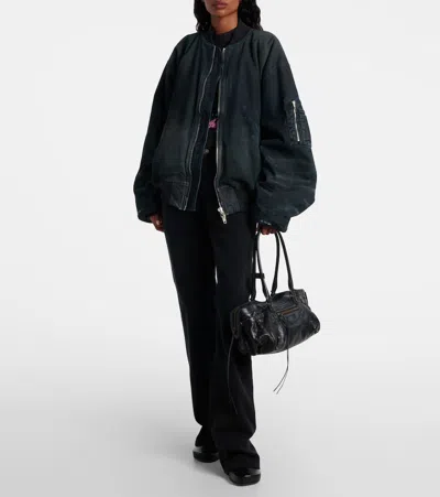 Balenciaga Shoulder Bag Le City East-west In Lambskin. In Black