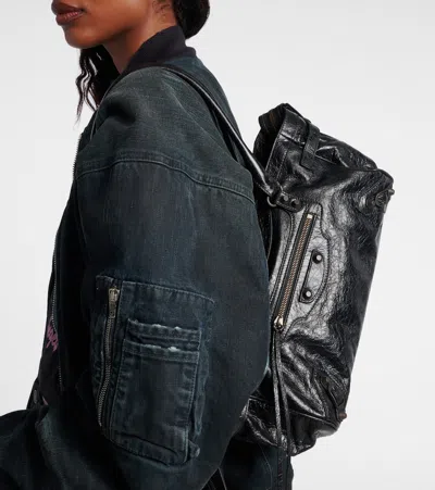 Balenciaga Shoulder Bag Le City East-west In Lambskin. In Black