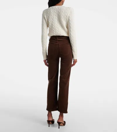 Frame Le Sleek Corduroy Ankle Straight Leg Pants In Brown