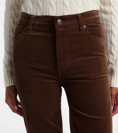 Frame Le Sleek Corduroy Ankle Straight Leg Pants In Brown