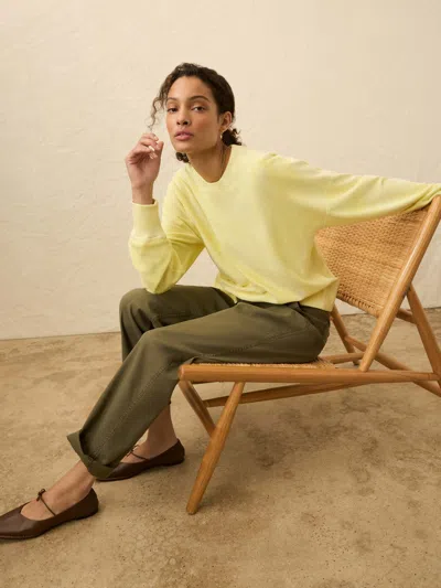 Faherty High Tide Terry Crew T-shirt In Yellow