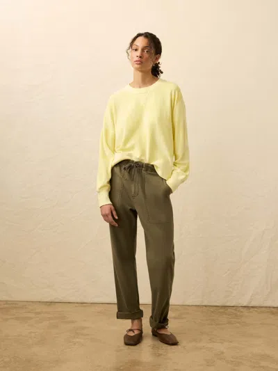 Faherty High Tide Terry Crew T-shirt In Yellow