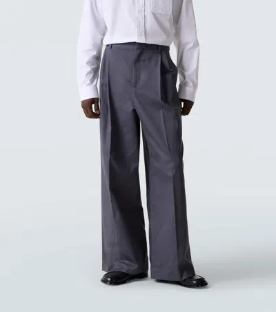 褶裥中腰阔腿裤