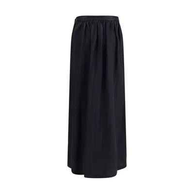 Kristina Ti Geometric-button Long Skirt In Black