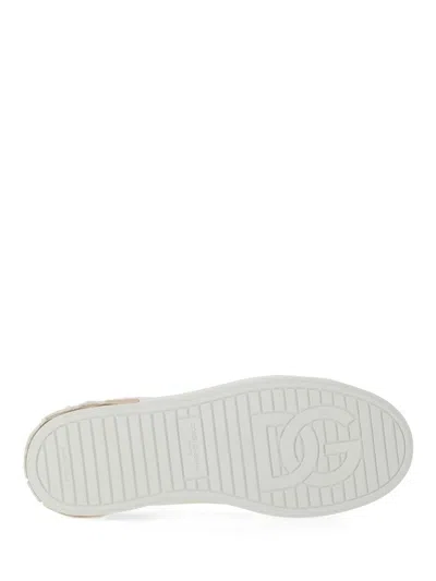 Dolce & Gabbana Dolce&gabbana White/gold Portofino Sneakers In White
