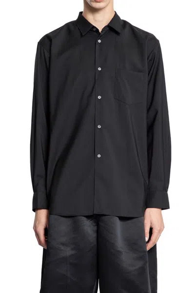 Comme Des Garçons Long-sleeved Shirt In Black